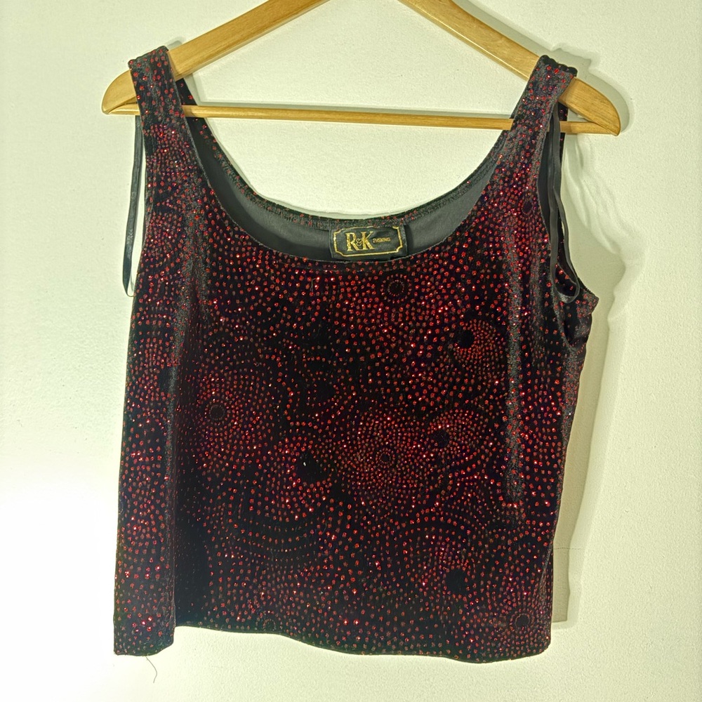 Women's Black and Red Tank Top